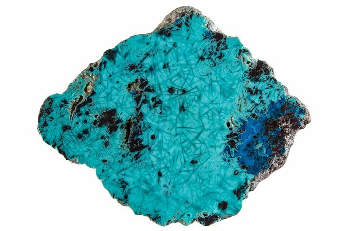 Vibrant Chrysocolla and Shattuckite Slab - Mexico #281761